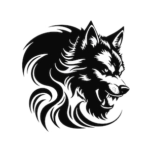 Wolf Silhouette Vector Clipart: AI, SVG, PNG Bundle (Digital Download)