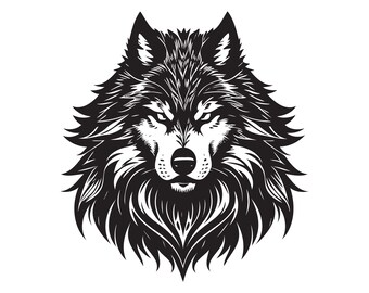 Wolf Head Clipart: Vector Illustration Bundle (AI, PNG, SVG) - Etsy