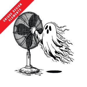 Spooky Ghost's Cold Spot Clipart Bundle - EPS, SVG, PNG Files, Original Vector Illustration, Instant Digital Download, Gothic Chilling Art