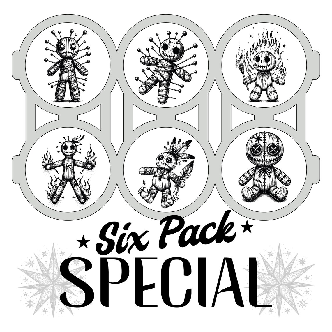 Voodoo Dolls Clipart 6PK1, AI, PNG, SVG Format Bundle, Voodoo Dolls ...