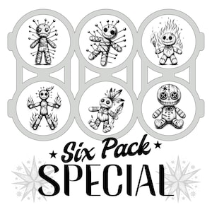 Voodoo Dolls Clipart 6PK1, AI, PNG, SVG format bundle, Voodoo Dolls Clipart, Voodoo Doll pictures for print and web design, 6 Pack Bundle