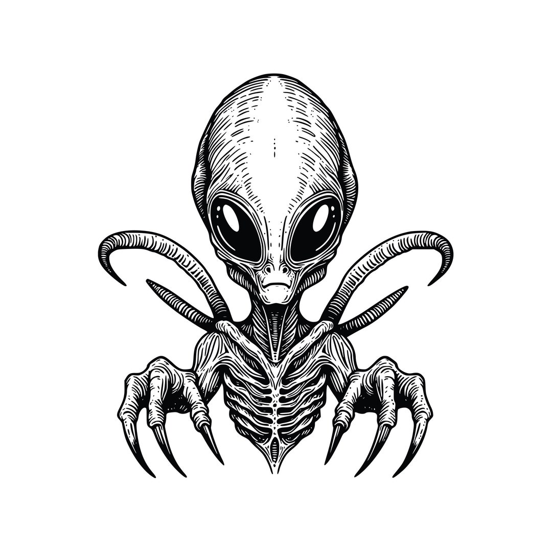 Alien Vector Clipart Bundle: Original Illustration (AI, PNG, SVG) - Etsy