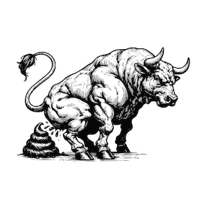 面白いBull Crap EPS、SVG、PNG クリップアート - インスタントデジタルダウンロード、オリジナルベクターイラスト、ハロウィーングラフィック、アパレル、マグカップ、クラフトアート