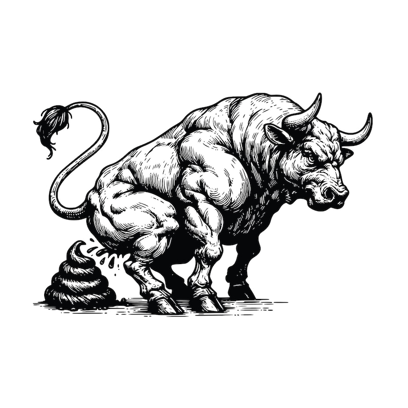 Funny Bull Crap Clipart: Halloween Graphic Vector Illustration (digital ...