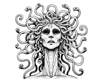 Medusa Vector Clipart Bundle: Mythical Illustration (Digital Download)