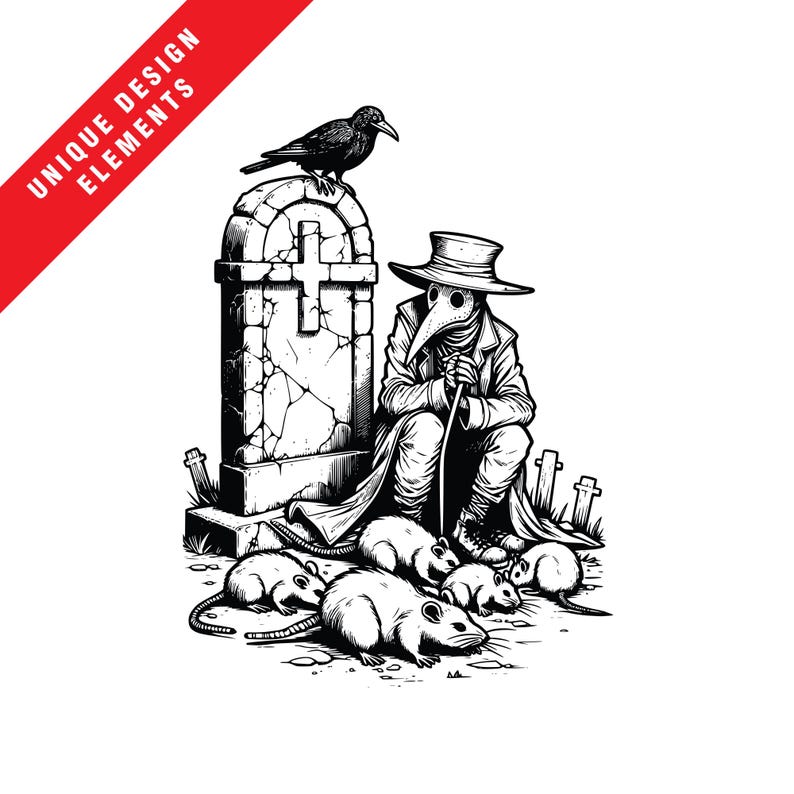 Vintage Plague Doctor EPS, SVG, PNG Illustration - Gothic Clipart Set ...