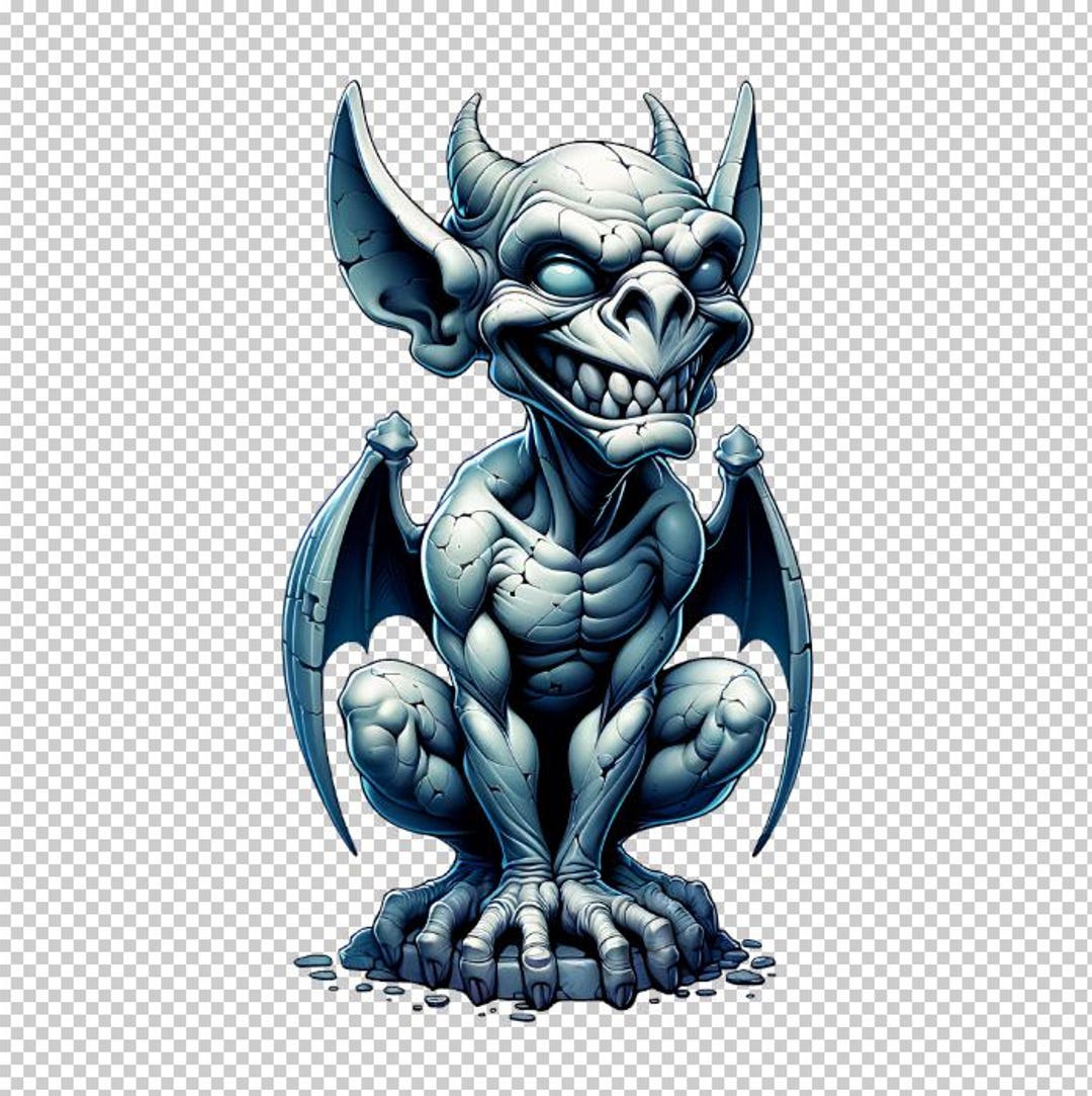 Digital Gargoyle PNG for Crafting and Design Projects, Detailed 300 DPI ...