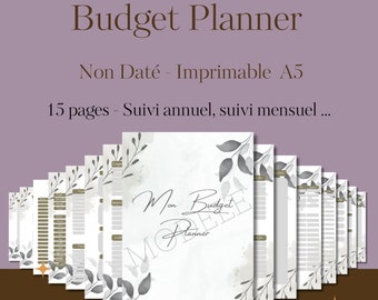 Budget Planner undated to print Format A5 Sheets