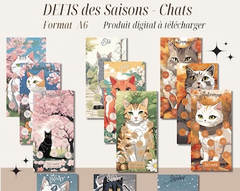 Cats Challenge of the Seasons A6 to print