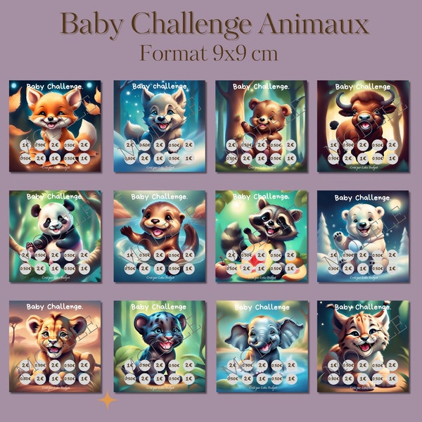 Défi Budget Baby Challenge Animaux à imprimer petit budget