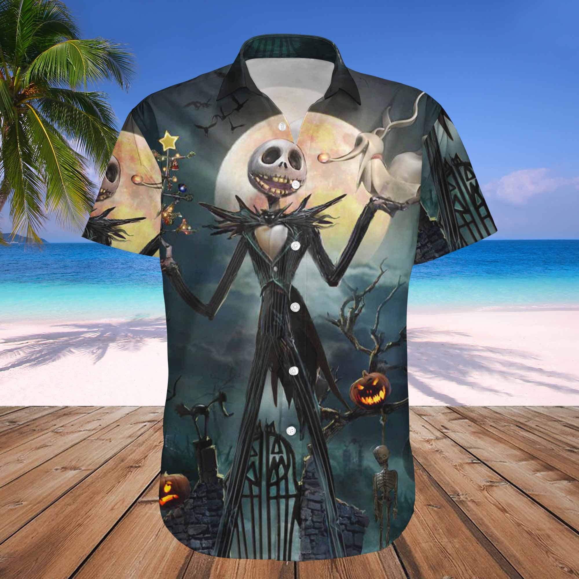 Discover Jack Skellington Halloween Hawaiian Shirt, Disney Party Halloweeen Shirt