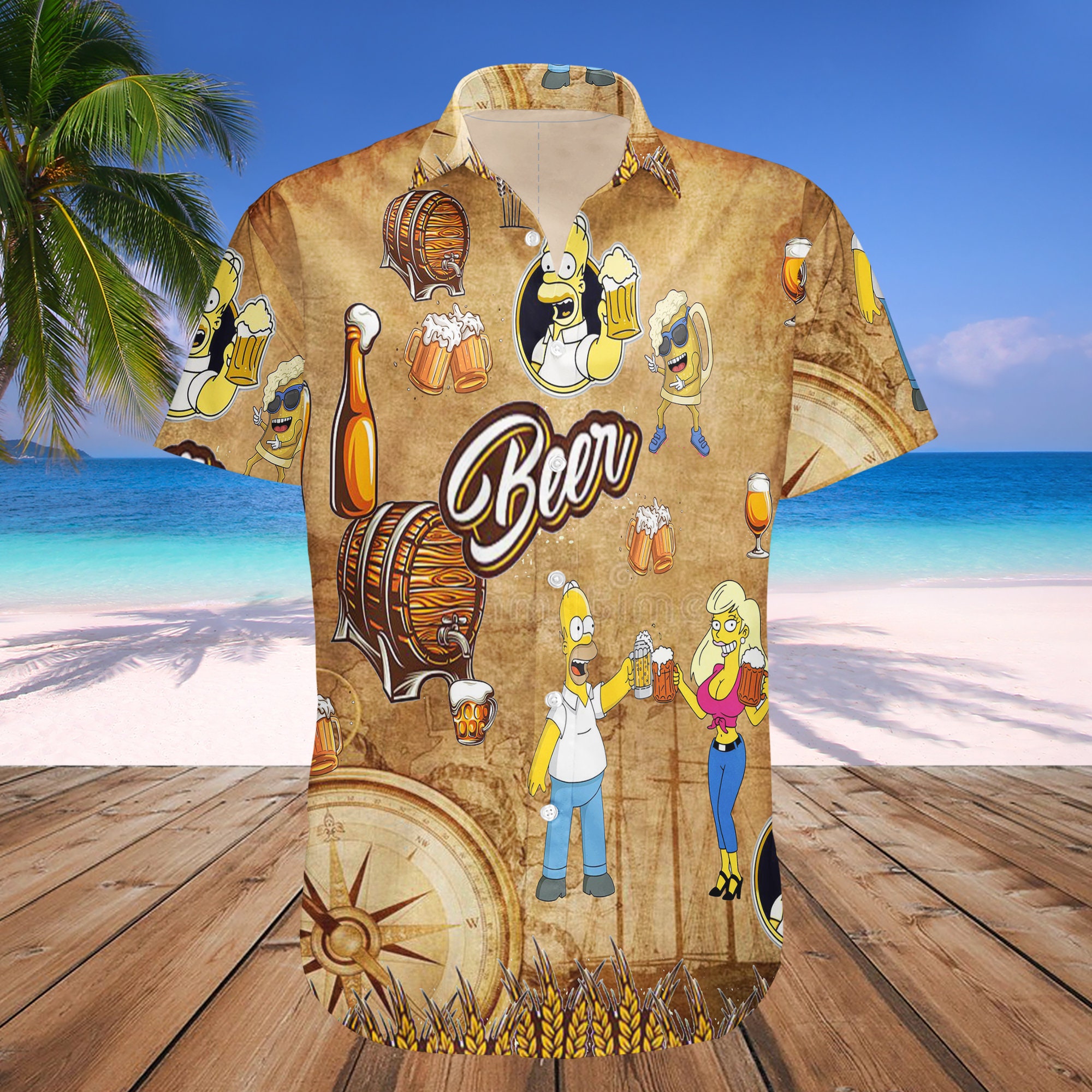 The Simpsons Beer Simpsons Hawaiian Shirt The Simpsons Beer Simpsons Hawaiian Shirt