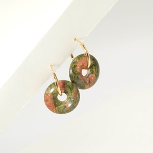 Aros delicados cuarzo rosa- 14k Gold filled - Tiny hoops