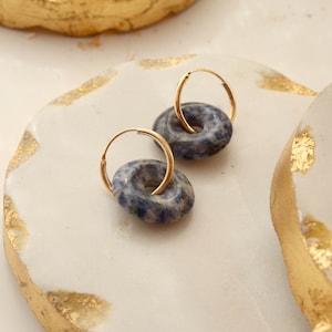 Aros delicados piedra- 14k Gold filled - Tiny hoops
