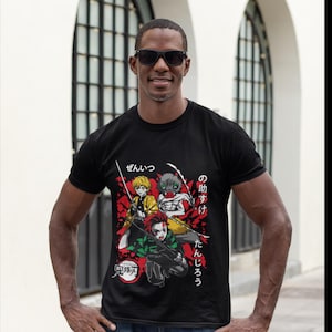 DS Anime Fanbase T-shirt Manga Shirt, Mens Anime Shirt, Womens Anime T-Shirt, 100% Cotton Japanese Anime Shirts, Demon Slayer