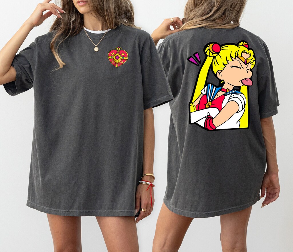 Maglietta Sailor Moon Donna, Nera Taglia S, ABYstyle 135517, Tessuto Morbido Ed Elasticizzato, Idea Regalo Per Fan