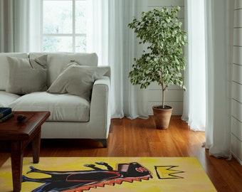 Basquiat Rug, Jean Michel Basquiat Decor, Cool Modern Home Decor, Cool Rug, Basquiat Carpet, Art Rug, Wall Art Rug, Basquiat, Dinosaur Rug