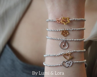 Pulsera de cuentas de plata en memoria de un bebé ángel, regalo para condolencias por la pérdida de un bebé.