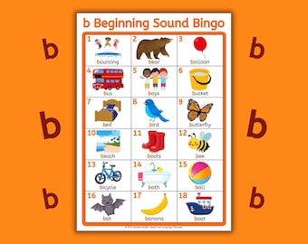 B Sound Bingo Game, Speech Therapy Articulation Cards, Phonics Activity (Printable Digital Download)