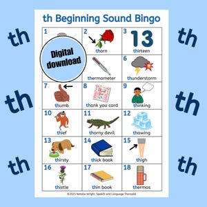 Spraakgeluid Bingospel Afdrukbaar, begingeluidskaart, spraakarticulatiekaarten, logopediespel, phonics Flash Card voor kinderen