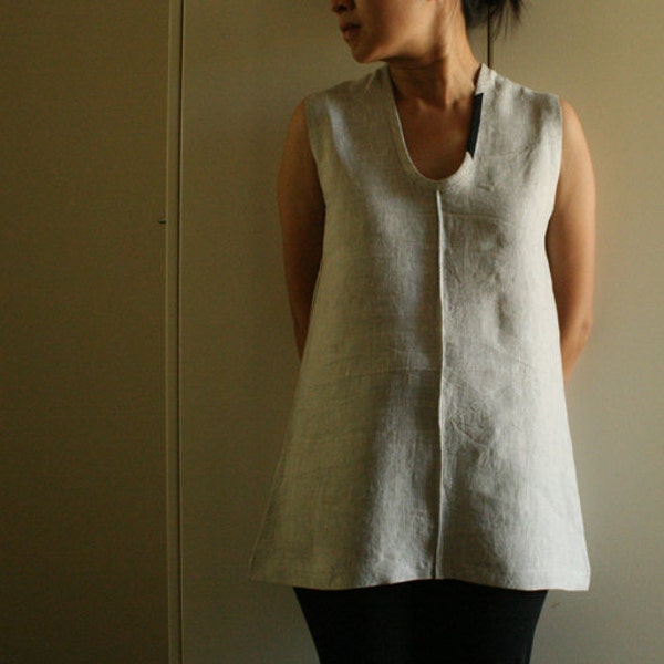 NATURAL LINEN TUNIC / tank / top / women's linen clothing / eco / organic / vegan clothing / etsy australia / handmade by pamelatang