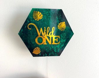 Acrylic painted Wild one cake topper (First Birthday)