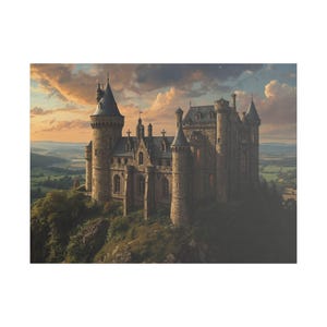 Castle Landscape Canvas Print: Fantasy Wall Art Home Decor