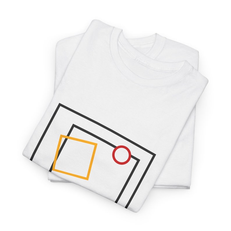 Formes asymétriques en couleurs primaires T-shirt unisexe en coton épais Noir ou blanc image 4