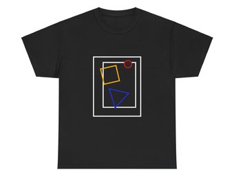 Formes asymétriques en couleurs primaires - T-shirt unisexe en coton épais - Noir ou blanc