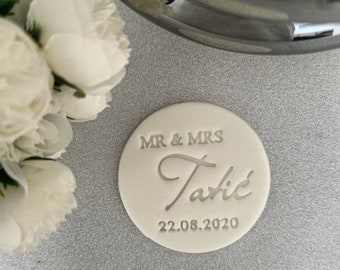 Personalisierte Keks- und Fondantstempel Hochzeit - Name und Datum