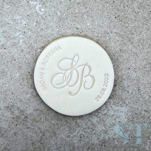 Personalized Fondant and Cookie Stamp Wedding/Engagement - Initials, Names and Date + Cookie Cutter