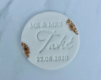 Personalisierte Keks- und Fondantstempel Hochzeit - Name und Datum