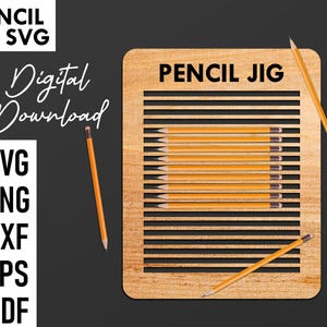 Plantilla de lápiz Svg, plantilla de lápiz lista para láser, archivo de plantilla de lápiz personalizado, grabado de lápiz Dxf, plantilla para Xtool y Glowforge, regalo para profesor.