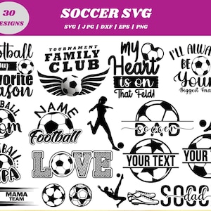 Soccer Svg Bundle, Soccer Svg, Soccer Clipart, Football Svg, Soccer Game Day Png, Soccer Boy Svg, Soccer Lover Svg, Svg Cut Files For Cricut