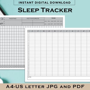 Hour Sleep Tracker Yearly, Printable Journal Page, Monthly Sleep Tracker, Sleep Log, Sleep Analysis, Sleep Quality Planner, Sleep Cycle.