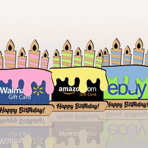 Birthday Gift Card Holder, Personalized Gift Card Holder, Svg Laser-Ready Cut Files, Happy Birthday Svg, Laser Cut File, Birthday Cake Gift.