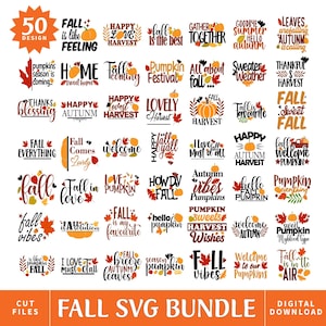 Fall Svg Bundle, Ultimate Fall Svg, Fall Round Sign Svg, Fall Sign Svg, Autumn Svg, Halloween Svg File, Thanksgiving Svg, Fall Design Bundle