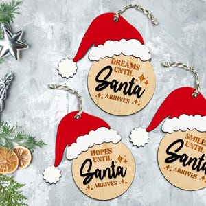 Santa Ornament SVG, Christmas Countdown Ornament Svg, Santa Claus Svg, Christmas Decor, First Christmas Svg, Holidays Laser Cut Ready Files.