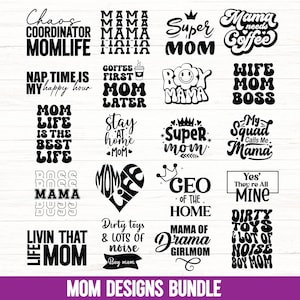 Pacote de Svg de Mãe Fofa, Svg de Dia das Mães, Svg de Vida de Mãe, Svg de Mamãe, Svg de Mamãe Abençoada, Svg de Mãe de Meninos, Svg de Citações de Mãe, Designs de Camisetas de Mãe, Svg Png