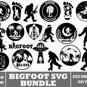 Bigfoot Svg Bundle, Bigfoot Sasquatch Svg, Bigfoot Clipart, Bigfoot Silhouette, Bigfoot Png Vector, Bigfoot Cut Files, Bigfoot For Circut.