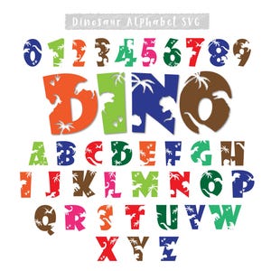 Paquete de letras SVG de dinosaurio, fuente de dinosaurio, fuente SVG de bebé dinosaurio, SVG de dinosaurio, alfabeto de dinosaurio para niños, cumpleaños de dinosaurio, SVG de Trex, Cricut de dinosaurio.