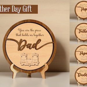 Vaderdag puzzelbord SVG, papa puzzelbord, familiebord, papa puzzellijst, vaderdagcadeau, opa cadeau, papa houten cadeaus, houten puzzel.