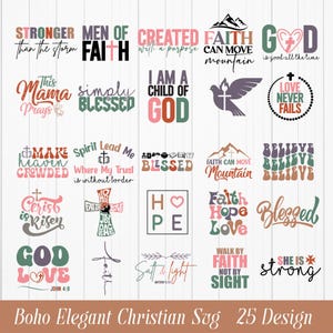 Boho Elegant Christian Svg Bundle, Scripture Bundle, Bible Verse Svg, Religious Svg, Jesus Svg, God Svg, Faith Svg, Christian Svg Cut Files.