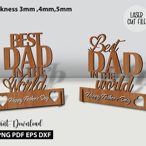 Adorno Svg El Mejor Papá Del Mundo, Svg El Mejor Papá Del Mundo, Archivo De Corte El Mejor Papá Del Mundo, Svg Del Día Del Padre, Svg Adorno De Madera, Archivo De Corte Láser.