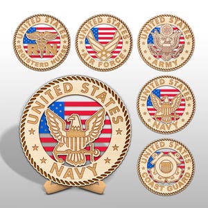 Juego de adornos de veteranos de EE. UU., adornos de veteranos SVG, archivos digitales de grabado láser, Svg militar, veterano de la marina, veterano del ejército, veterano de la fuerza aérea.