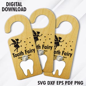 Tooth Fairy Hanger Svg File, Tooth Fairy Money Holder, Tooth Fairy Laser Cut, Baby Teeth Holder, Door Hanger File, Tooth Keepsake, Glowforge