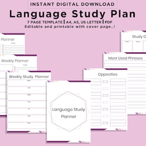 Digital Language Learning Planner, Ipad Language Planner, Vocabulary Workbook, Digital Goodnotes Planner, Any Language Learning Planner Ipad