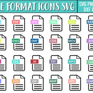 Files Format Icons Svg, Editable Icons Bundle for Social Media, Technology, Ecommerce, Medical, Educational & Business Use, All Files Format