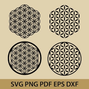Flower Of Life Svg, Mandala Designs For Home Decor, Spiritual Flower Svg, Sacred Geometry, Digital Bundle, Laser Cut, Svg For Wall Decor.