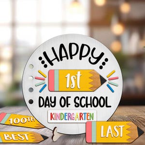 Kids Interchangeable First Day Of School Sign, Kindergarten School Laser Sign, Back To School Svg File, School Board SVG, First Day Cut File